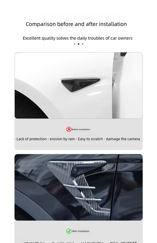 Tesla Model 3/Y camera protective cover comes standard with decoration on the side