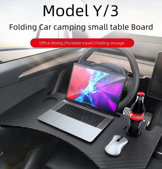 Tesla Model 3/Y car dinner plate small table folding computer table